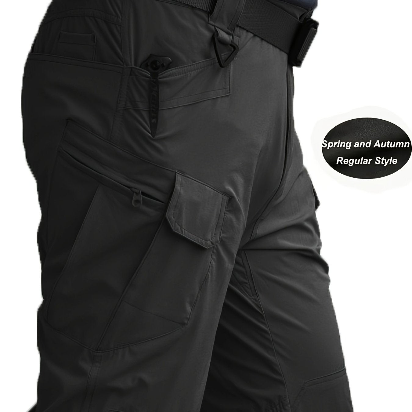 Pantalones de trabajo para hombre con múltiples bolsillos - Tejido elástico y transpirable con cintura ajustable y diseño de cremallera, lavable en máquina, ajuste regular, pantalones suéter para actividades al aire libre y ropa de trabajo duradera, panta