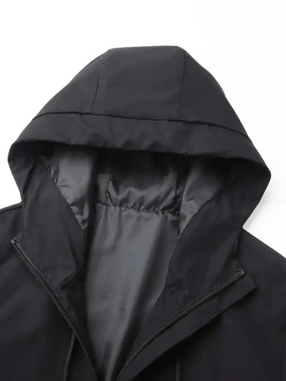 Chaqueta cortavientos para hombre y mujer con estampado de la bandera de Noruega - Cortavientos para exteriores para todas las estaciones, abrigo con capucha y cremallera completa con bolsillos con cremallera, poliéster lavable a máquina para senderismo,