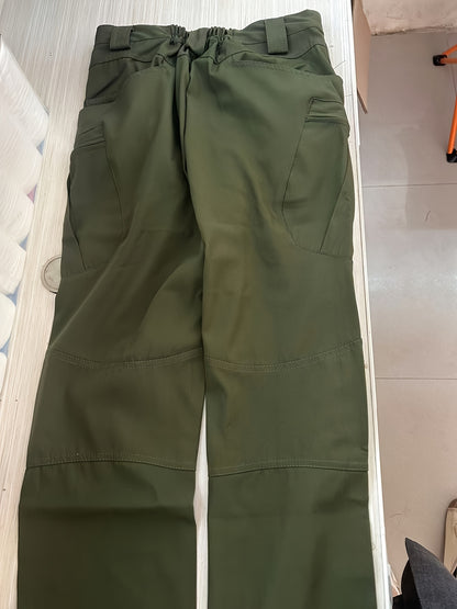 Pantalones de trabajo para hombre con múltiples bolsillos - Tejido elástico y transpirable con cintura ajustable y diseño de cremallera, lavable en máquina, ajuste regular, pantalones suéter para actividades al aire libre y ropa de trabajo duradera, panta