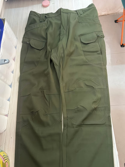 Pantalones de trabajo para hombre con múltiples bolsillos - Tejido elástico y transpirable con cintura ajustable y diseño de cremallera, lavable en máquina, ajuste regular, pantalones suéter para actividades al aire libre y ropa de trabajo duradera, panta